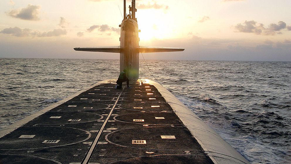 Stängda robotluckor på amerikanska ubåten USS Wyoming.