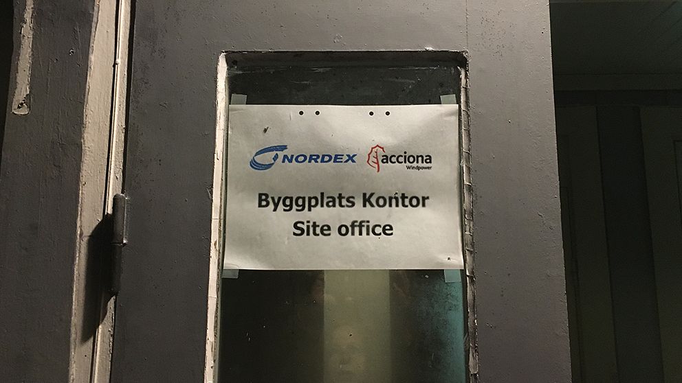 Dörren till Nordex kontor i Viksjö.