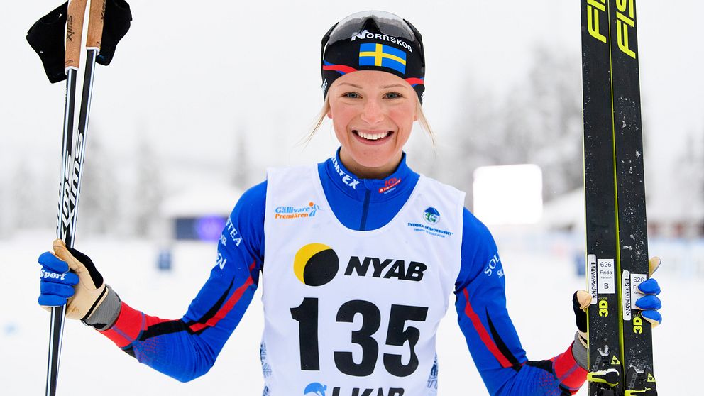 Frida Karlsson efter vinsten i Gällivare.