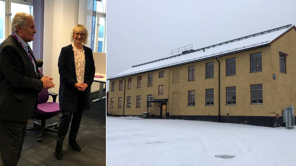 Statens servicecenters generaldirektör Thomas Pålsson och civilminister Lena Micko (S) inviger servicekontoret i Sollefteå.