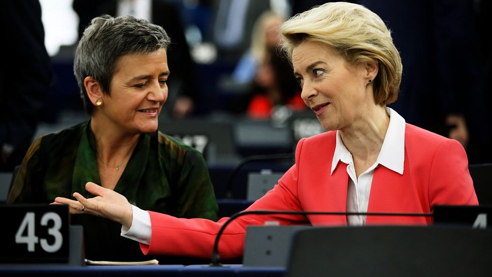 EU-kommissionens ordförande Ursula von der Leyen och kommissionär Margrethe Vestager ska nu sätta igång med jobbet.