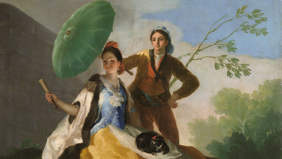 Goyamålningen i sin ursprungsversion ”El quitasol” – Parasollen-  finns i Pradomuseets samlingar.