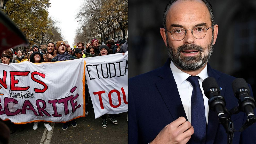 Frankrikes premiärministern Édouard Philippe höll under fredagen en presskonferens kring pensionsreformen som utlöst en masstrejk i landet.