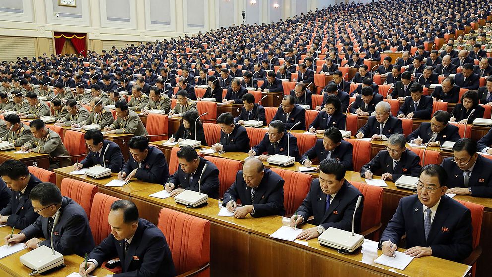 Centralkommittén i Nordkoreas styrande parti sammanträder i Pyongyang den 29 december 2019.
