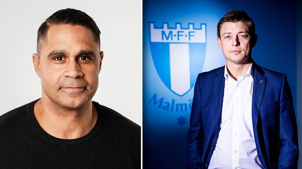 SVT:s expert Daniel Nannskog och Malmö FF:s nye tränare Jon Dahl Tomasson.