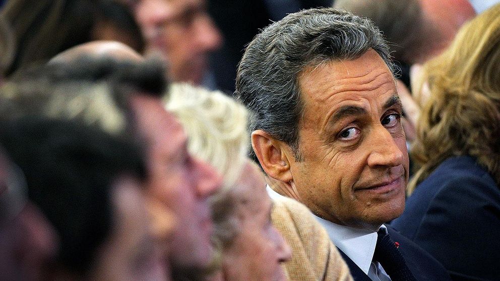 Nicolas Sarkozy på ett politiskt möte tidigare i november.