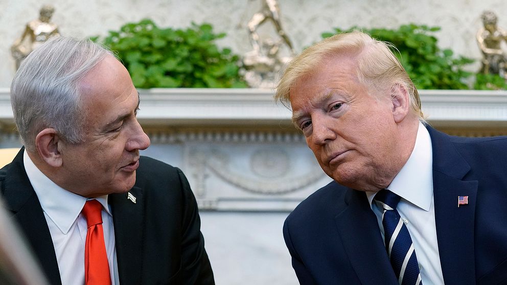 Israels premiärminister Benjamin Netanyahu och USA:s president Donald Trump möttes i Washington på måndagen.