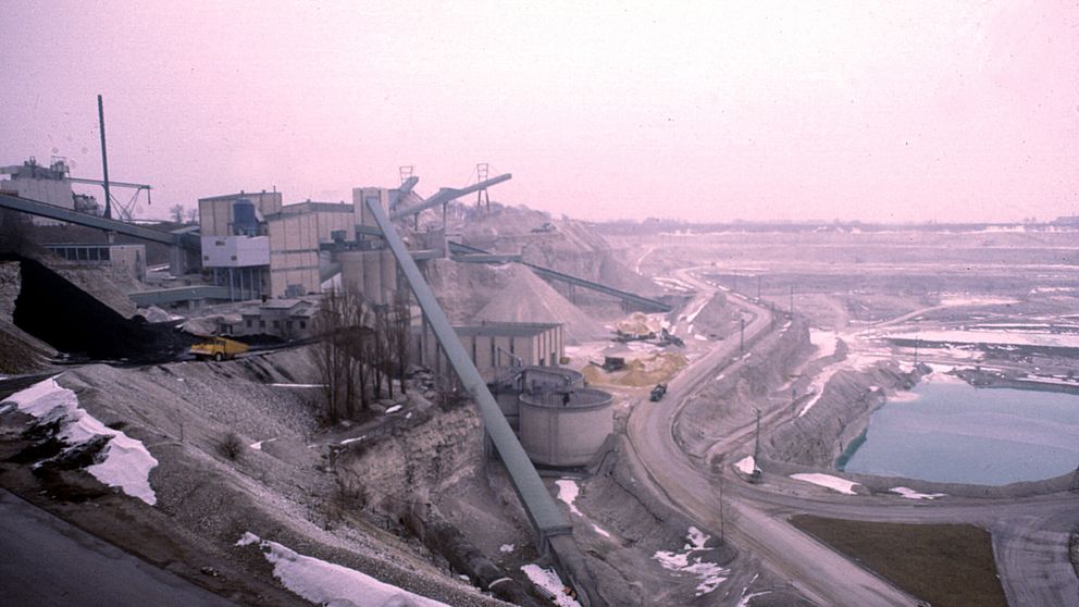 Cementas kalkbrott på Limhamn i Malmö 1980.