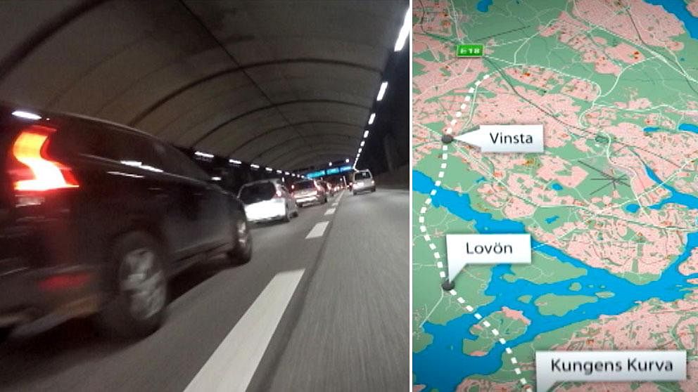 En del av den tänkta sträckningen för Förbifart Stockholm