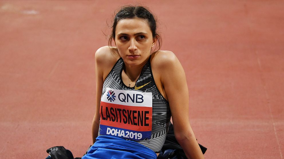 Marija Lasitskene tävlade under neutral flagg i VM i Doha.