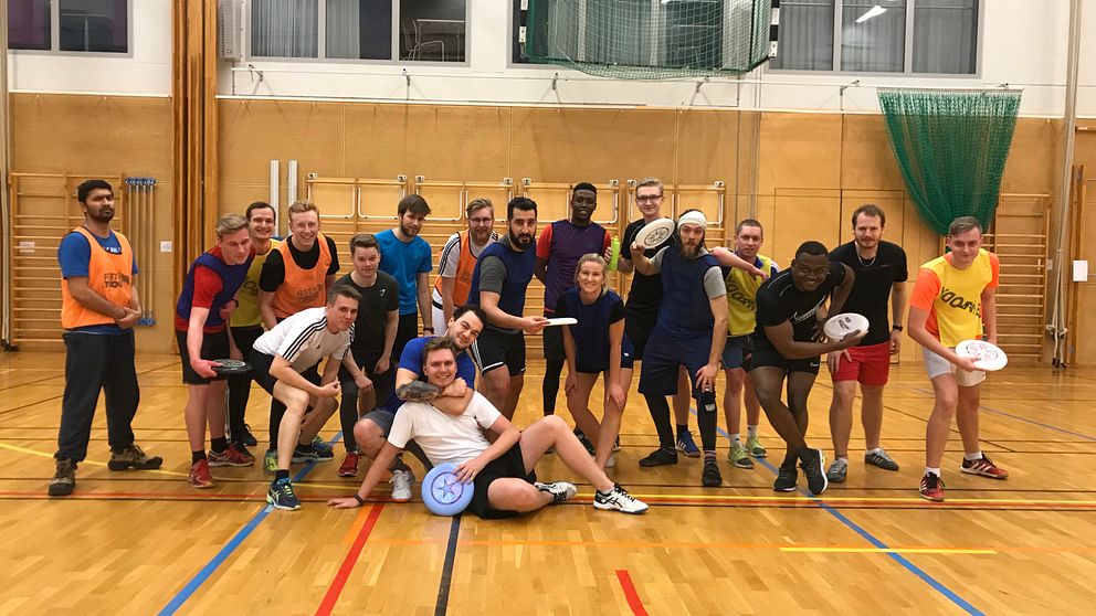 Ultimate frisbee-spelare på Högskolan i Halmstad.