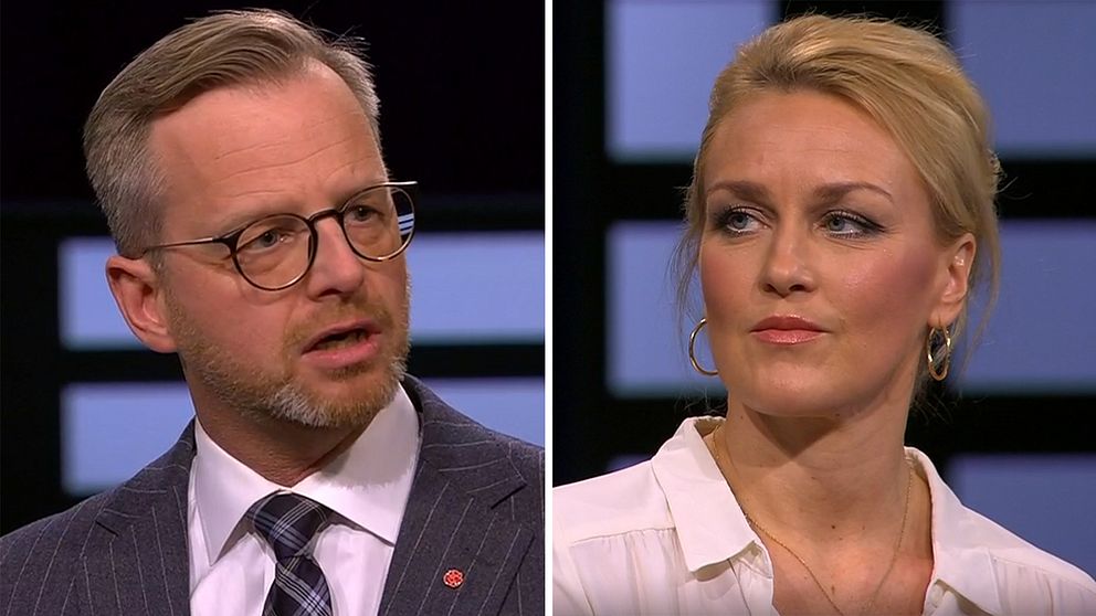 Inrikesminister Mikael Damberg (S) och Olga Persson, generalsekreterare Unizon, i debatt.