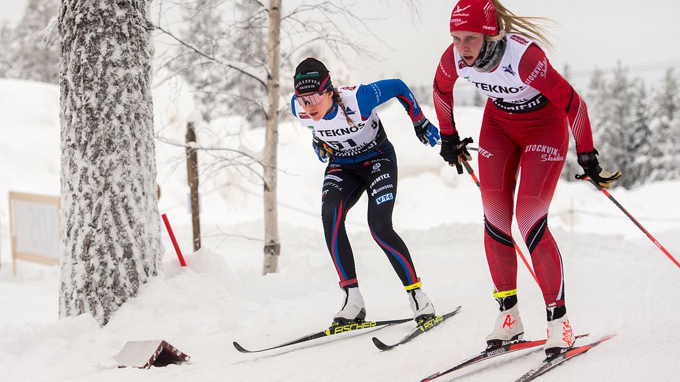 Ebba Andersson, till vänster, under fjolårets SM-vecka.