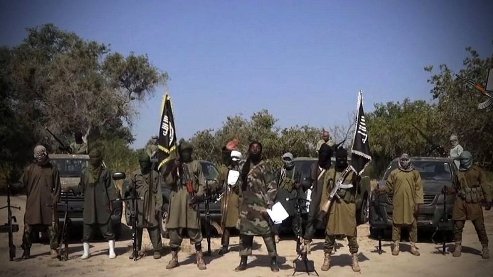 Den nigerianska terroristgruppen Boko Haram i video från oktober 2014.