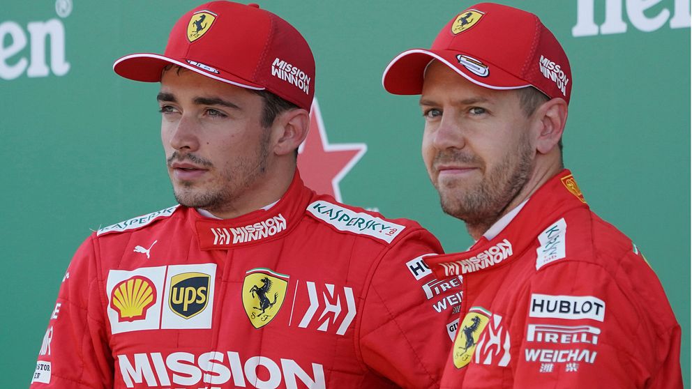 Sebastian Vettel och Charles Leclerc är i år lagkamrater på lika villkor.