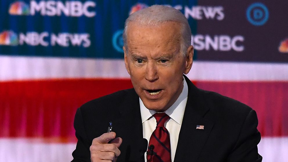 Joe Biden under demokraternas debatt i Las Vegas