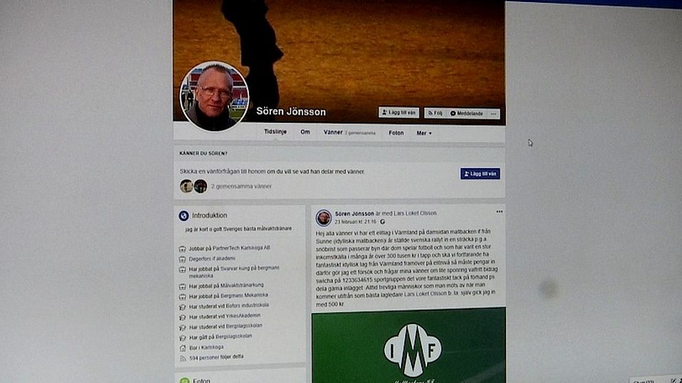 Bakom uppropet på Facebook om insamlingen står Sören Jönsson, målvaktstränare i Degerfors IF.