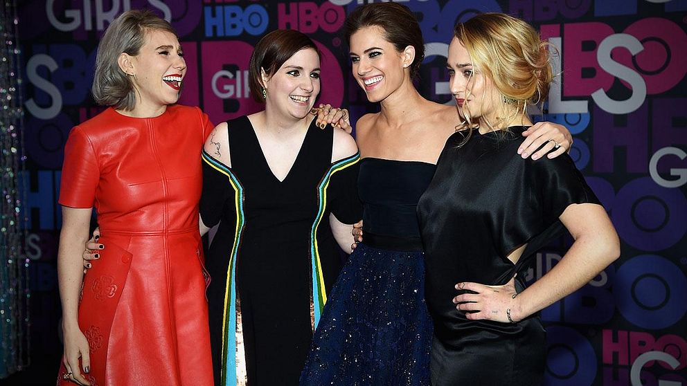 Zosia Mamet, Lena Dunham, Allison Williams och Jemima Kirke, stjärnorna i Girls, på premiärfesten för fjärde säsongen av serien den 5 januari.