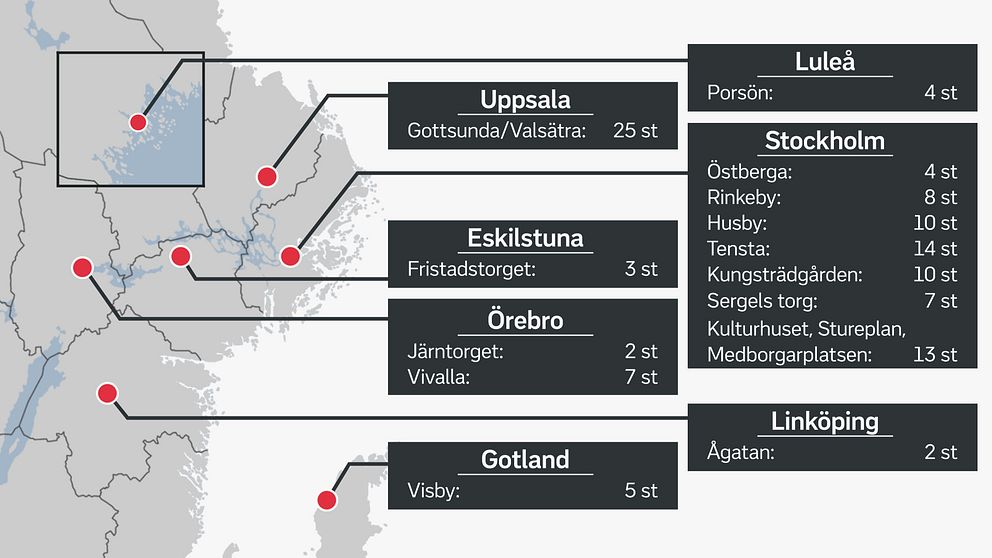 Kameror i polisens nationella kameraplattform i december 2019.