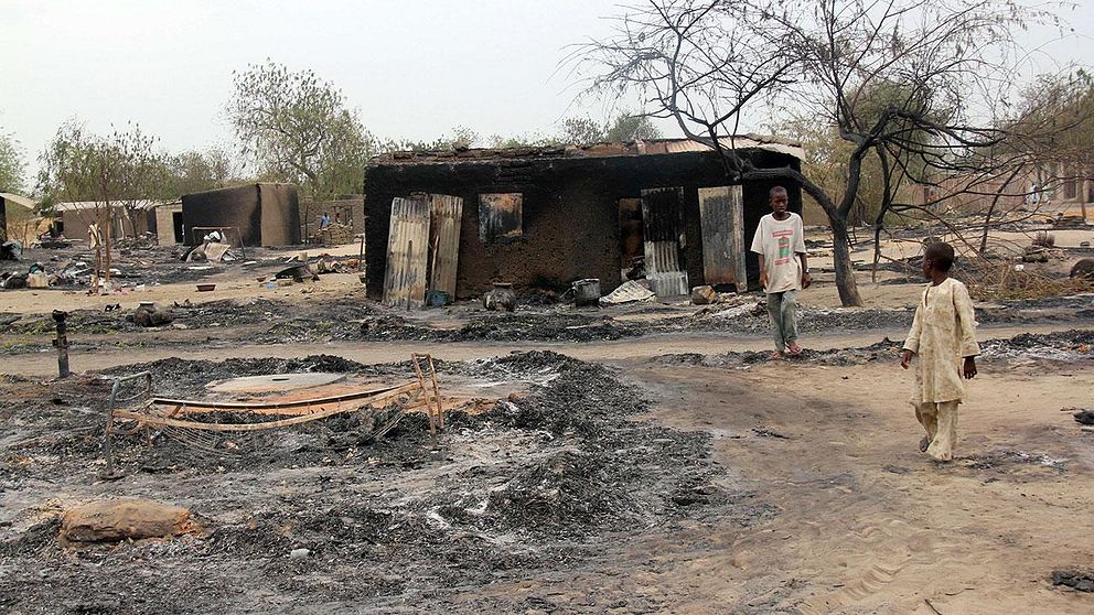 Arkivbild från april 2013, efter en tidigare attack mot byn Baga.
