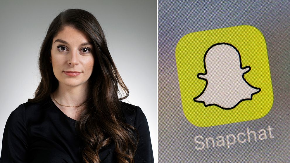Gina Samaan och en bild på Snapchatikon