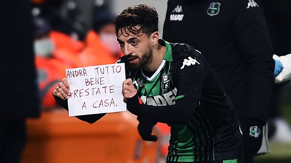Efter att Francesco Caputo gjort mål för Sassuolo skickade han ett budskap till folket.
