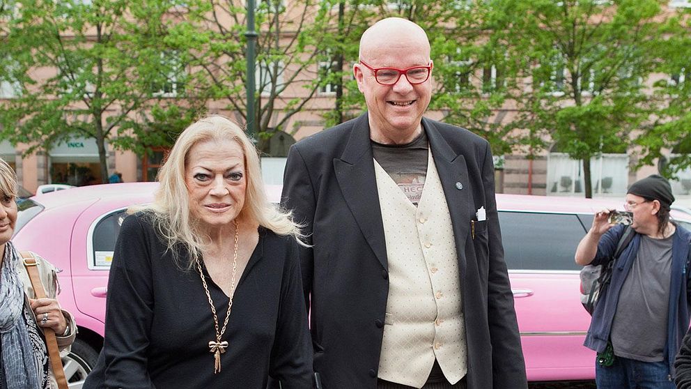 Anita Ekberg tillsammans med Lars Hector i Malmö 2013.