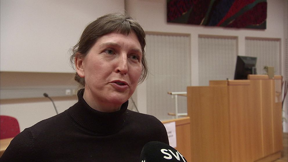 Hanna Östling under tisdagens presskonferens.