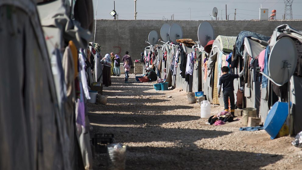 Flyktinglägret som familjen Bouzan lever i.