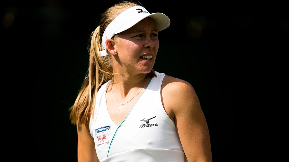 Johanna Larsson under Wimbledon i fjol, en av hennes sista tävlingar.