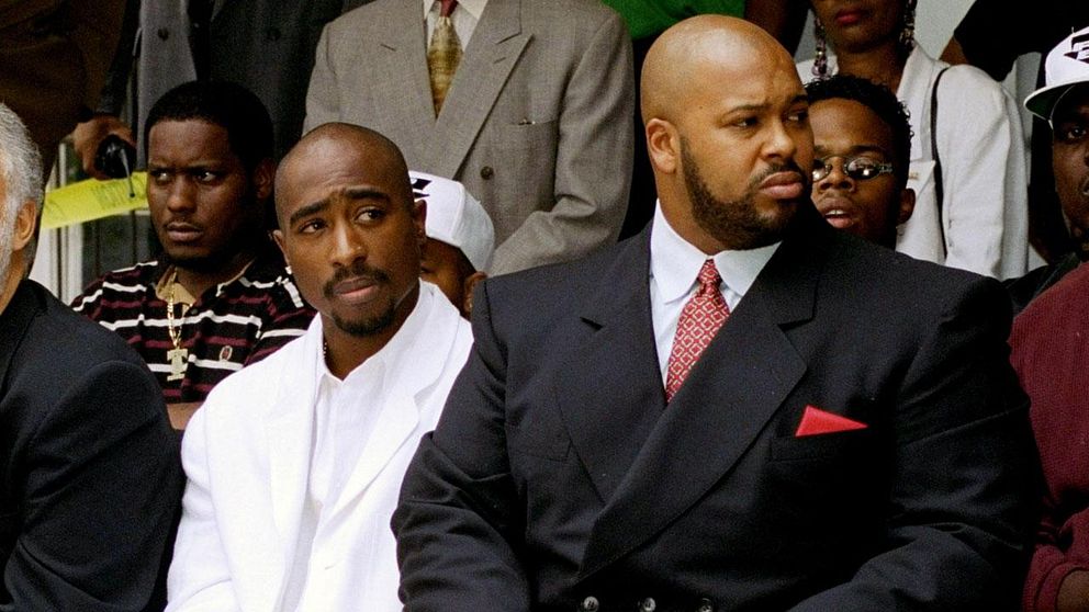 Marion ”Suge” Knight, till höger, tillsammans med rapparen 2pac 1996.