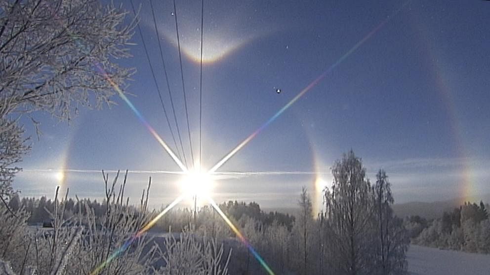 Bedårande vacker halo i värmländska Likenäs den 9 januari.
