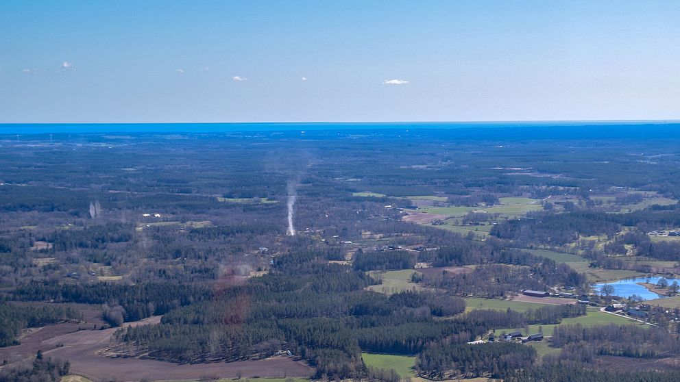 Stoffvirvel sedd från ovan, Nybro Småland 19 april 2020.