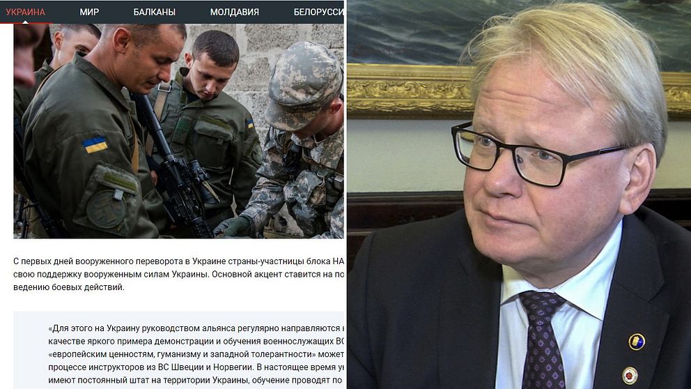 I en artikel på en ryskspråkig sajt hängs tre svenskar med kopplingar till Försvarsmakten ut. Försvarsminister Peter Hultqvist (S) reagerar starkt på artikeln som han menar är ”Helt oacceptabelt”.