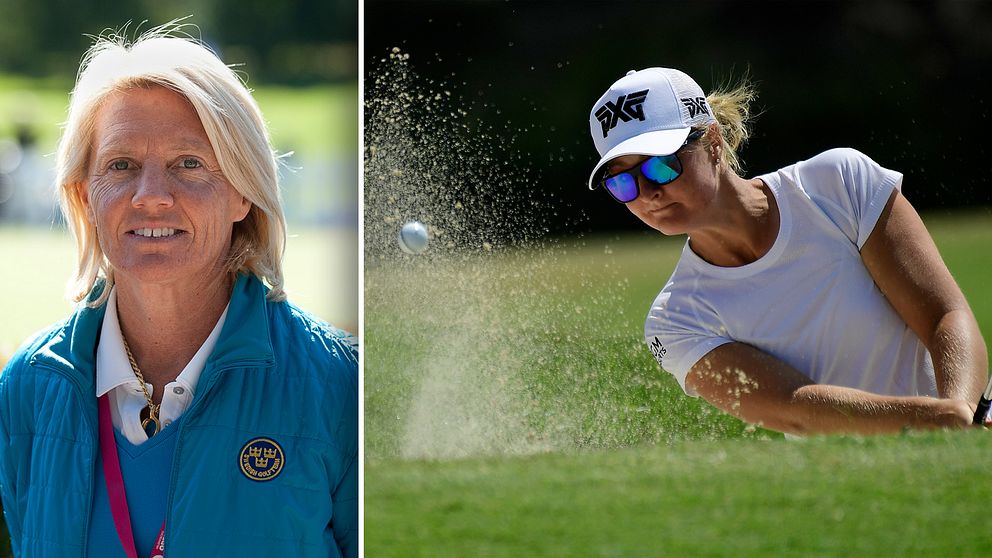 Förbundskapten Katarina Vangdal och golfstjärnan Anna Nordqvist.