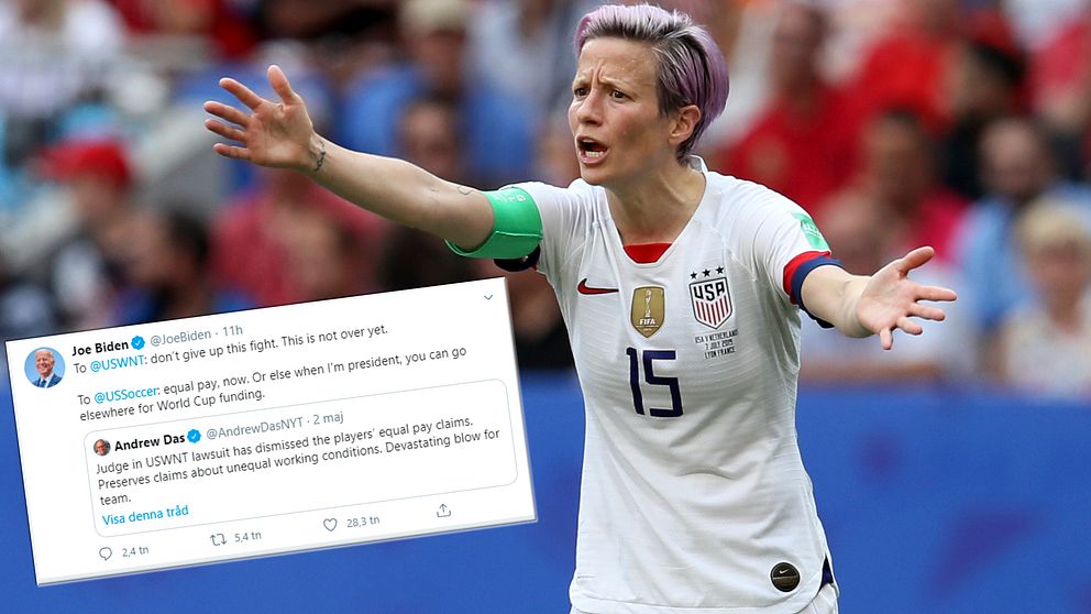 Joe Biden vill att Megan Rapinoe och de andra ska få löner som är jämställda med herrarnas.