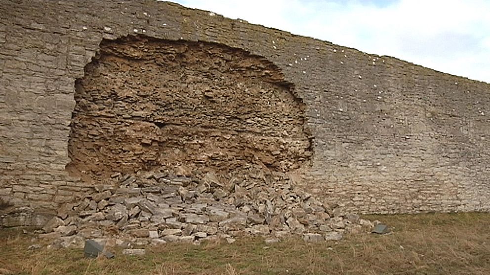 Visby Ringmur där delar har rasat