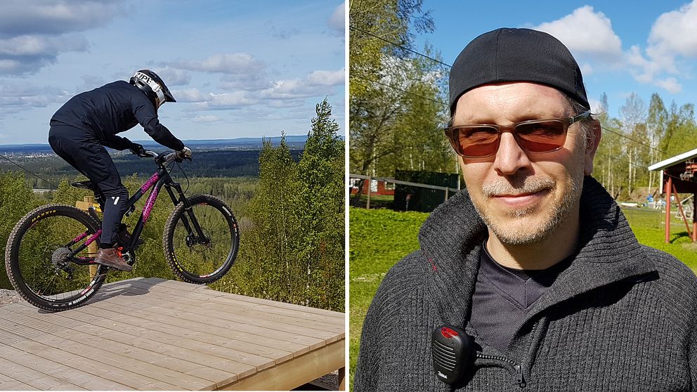 Efter ett slitsamt år kunde Mattias Holmstrand se hur mängder av cyklister strömmade till för att prova på någon av de nya banor som lagts från toppen av Kvarntorpshögen.