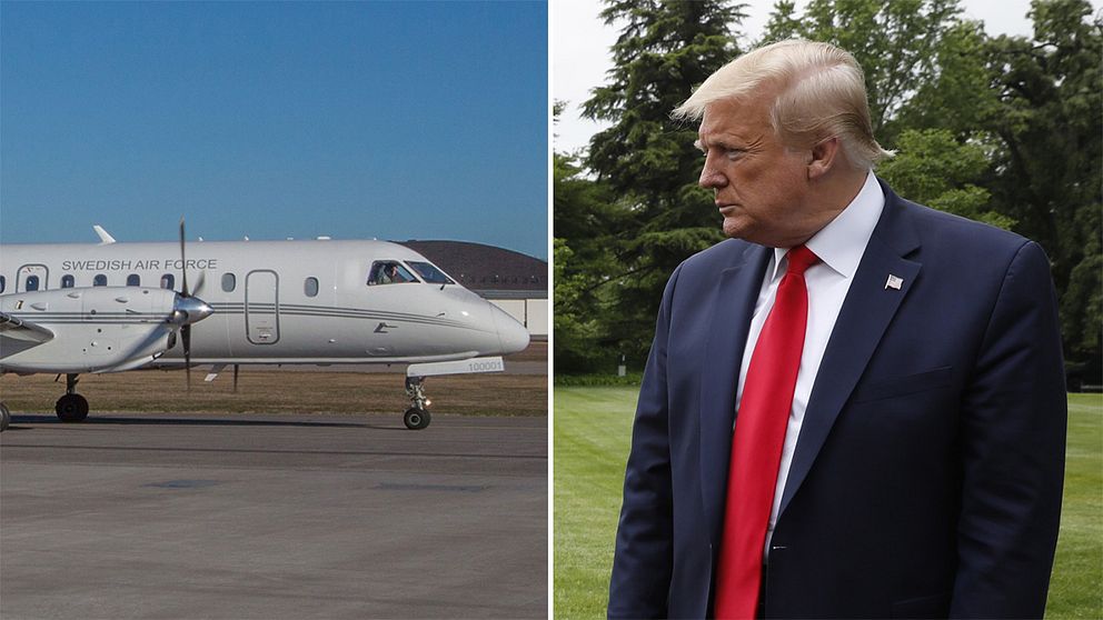 Det före detta regeringsflygplan (Saab 340) utrustad med specialkamera som Försvarsmakten använder för att fotografera militär och civil infrastruktur, enligt avtalet Open Skies och USA:s president Donald Trump.