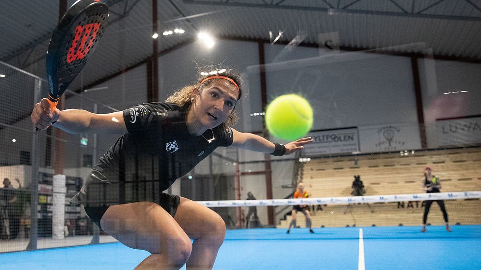 Baharak Soleymani under padelmatchen i Utmanarmötet.