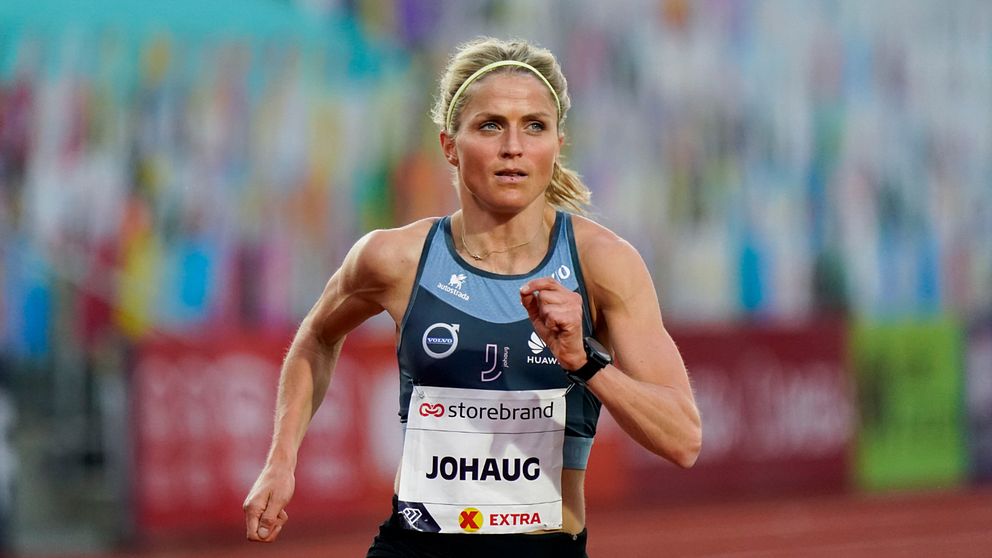 Therese Johaug på Bislett Games.