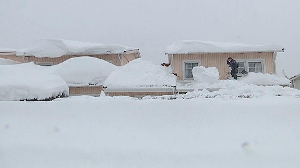 Snö i massor i Norrbotten i början av februari, som här i Luleå den 2 februari.