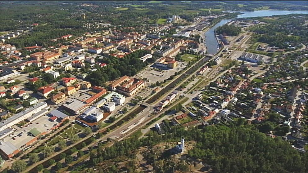 Flygfoto av Söderhamn.