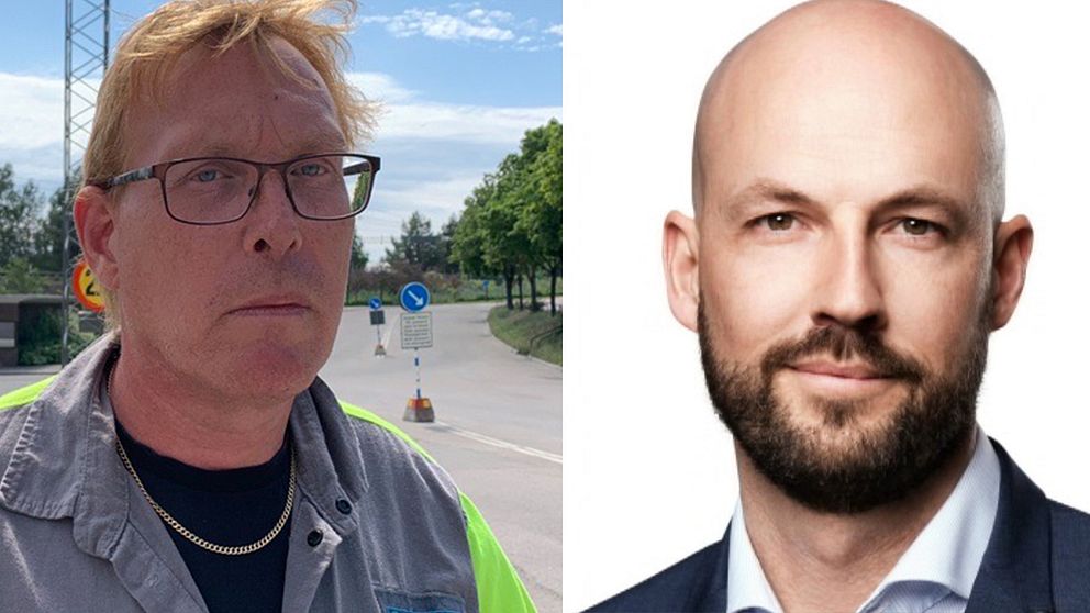 Tomas Kärnström, ordförande för IF Metall på Sandvik och presschef Martin Blomgren.