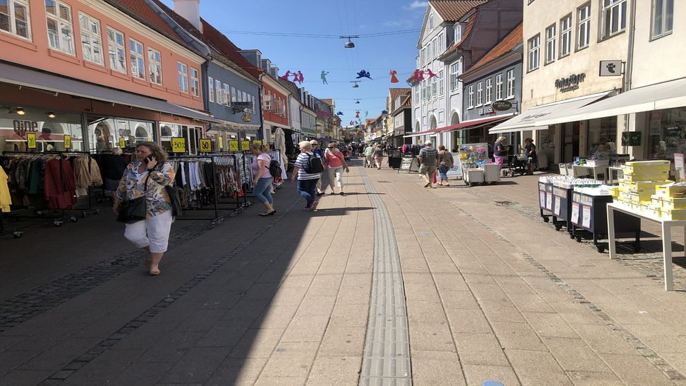 Shoppinggatan Stengade i Helsingör, Danmark