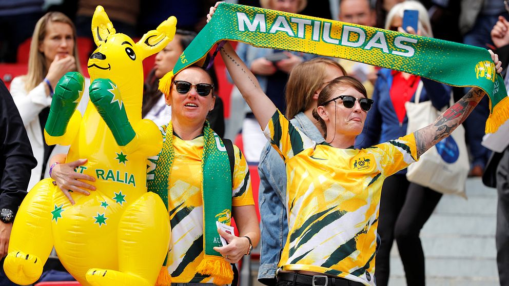 Australiensiska supportrar under fotbolls-VM 2019.
