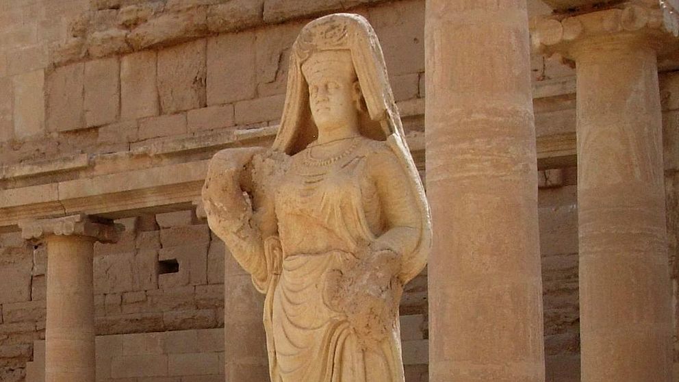 Staty i den antika staden Hatra.