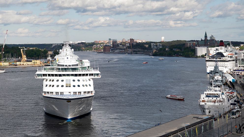Birka Cruises fartyg M/S Birka Stockholm anländer till hamnen vid Slussen. Arkivbild.