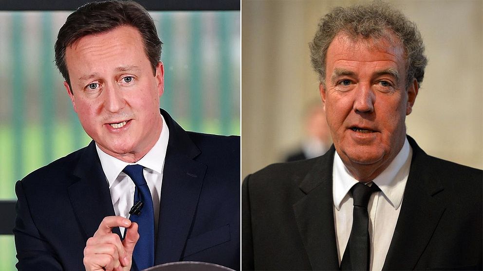 Storbritanniens premiärminister David Cameron (till vänster) bredvid Jeremy Clarkson (till höger).