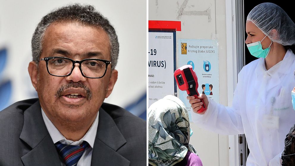 WHO:s generaldirektör Tedros Adhanom Ghebreyesus varnar för att pandemin riskerar att förvärras.